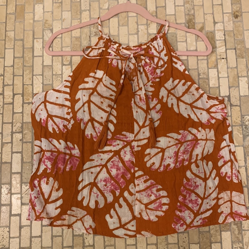 Nicole miller, orange, and pink size medium halter - Picture 2 of 6